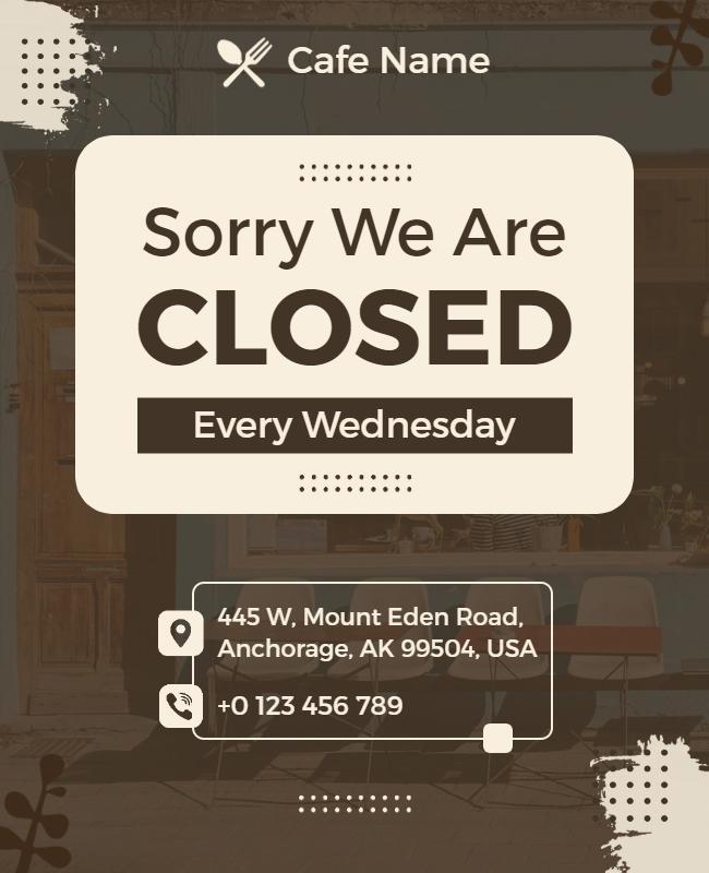 Cafe Closure Announcement Flyer Template