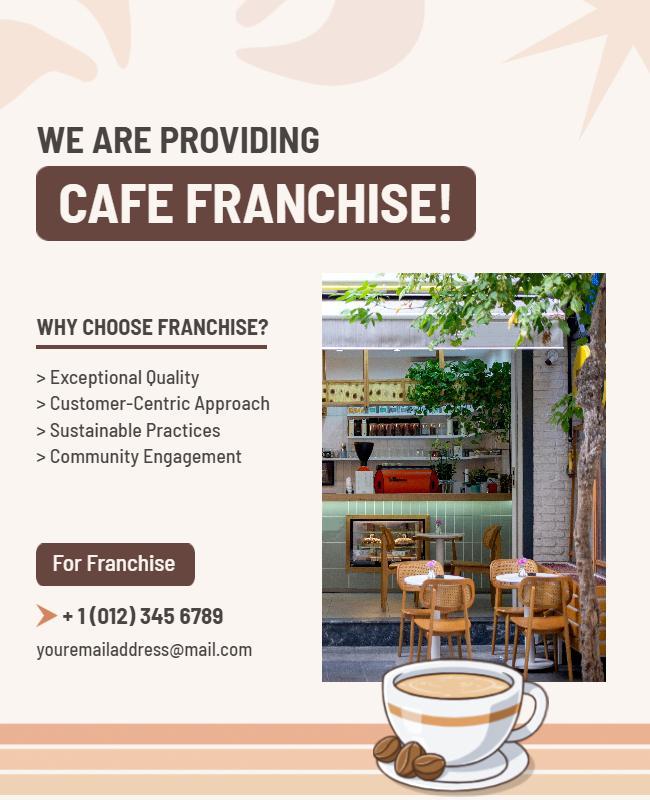 Cafe Franchise Opportunity Announcement Flyer Template