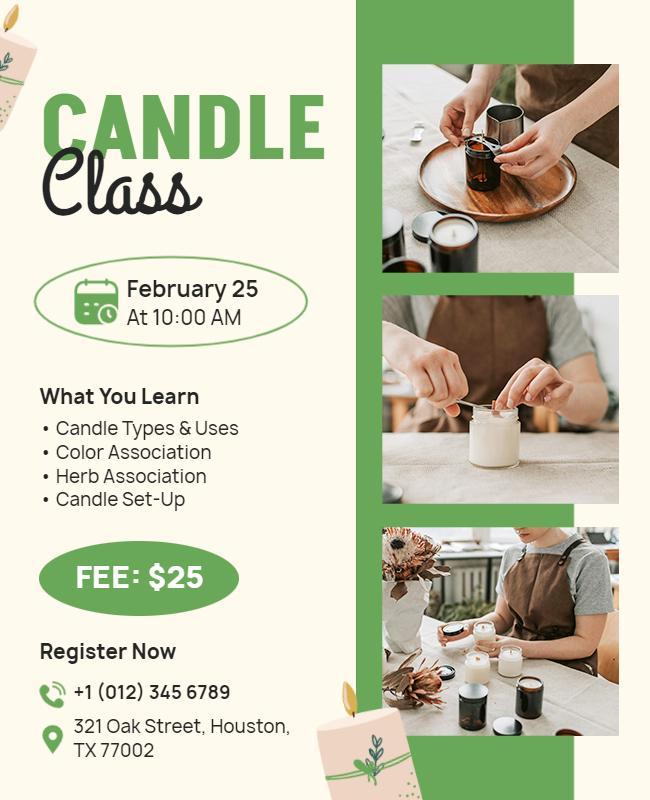 Candle Making Workshop Instructional Flyer Template