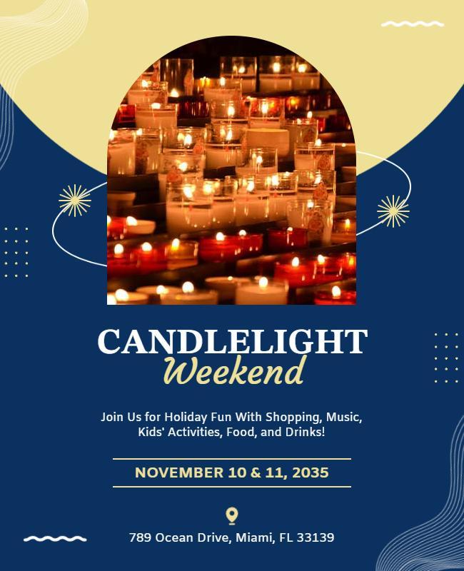 Candlelight Shopping and Music Weekend Flyer Template