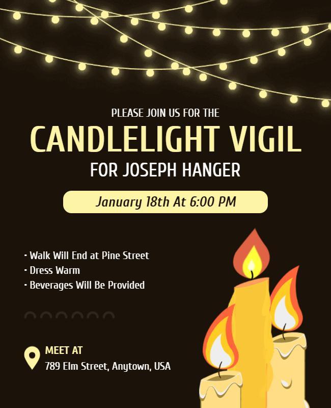 Candlelight Vigil Community Gathering Flyer Template