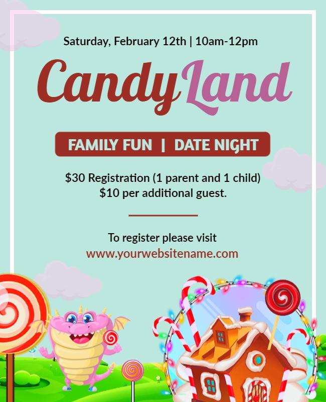 Candy Land Family Fun Event Flyer Template