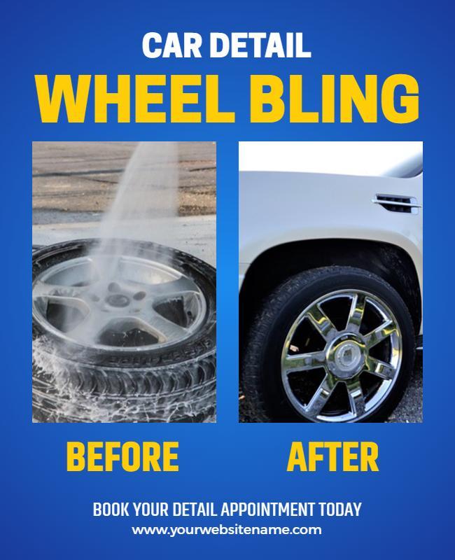 Car Detail Wheel Bling Service Flyer Template