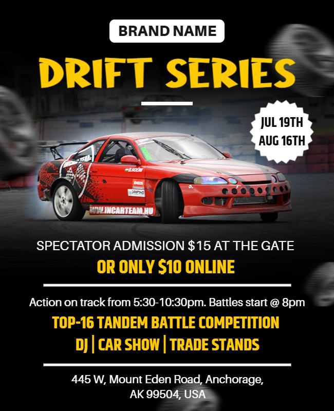 Car Drift Racing Event Flyer Template