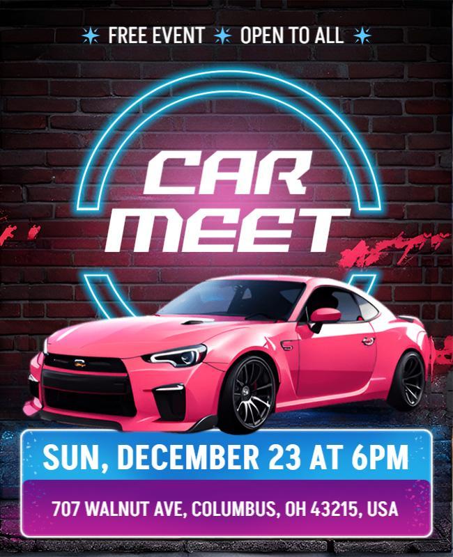 Car Meet Announcement Flyer Template