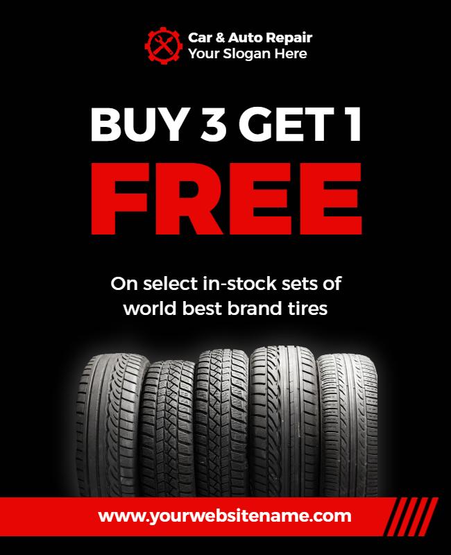 Car Tire Promotion Discount Offer Flyer Template