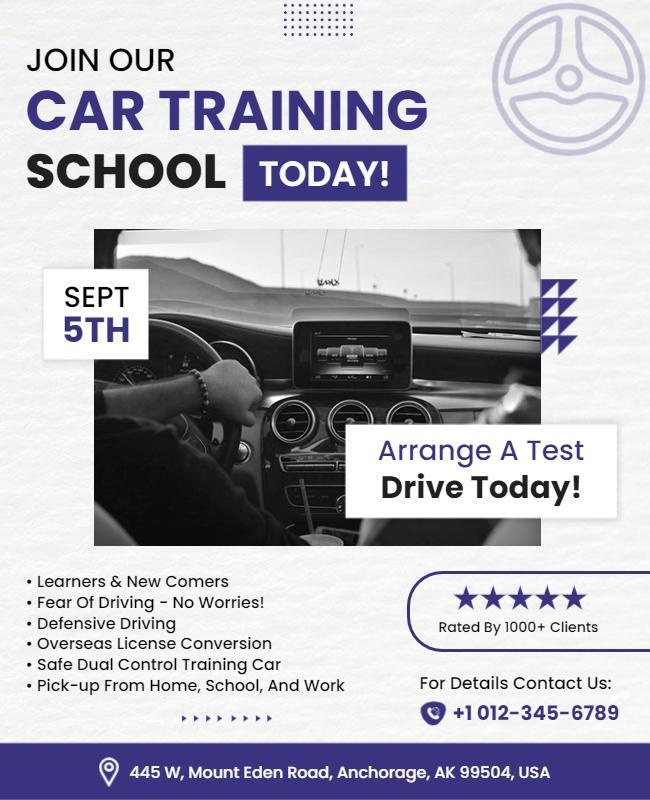 Car Training School Promotional Flyer Template