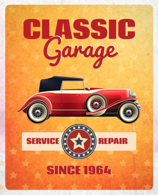 Cararra and Gallery Vintage Car Flyer Template