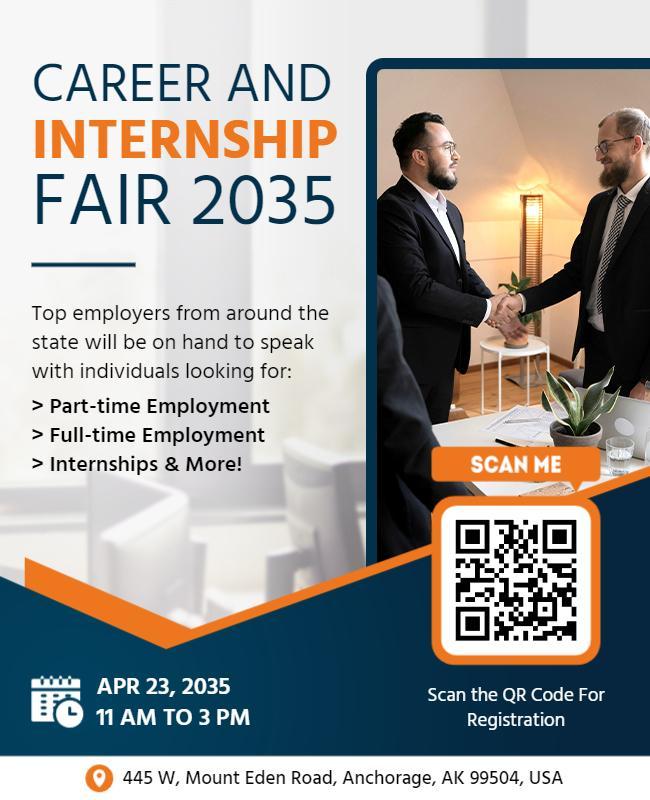 Career and Internship Fair Information Flyer Template