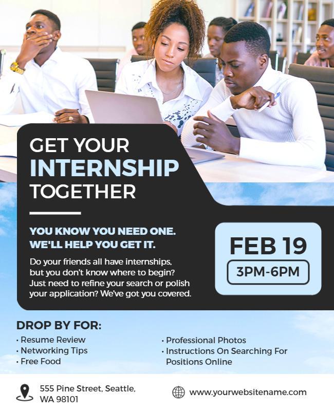 Career Development Internship Workshop Flyer Template