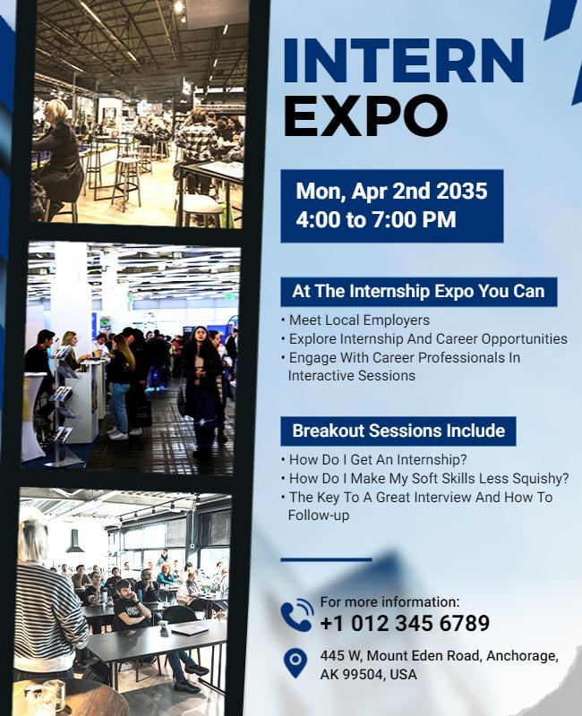 Career Internship Expo Information Flyer Template