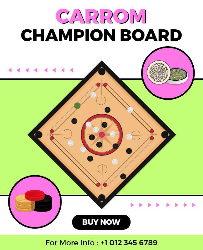 Carrom Championship Event Promotion Flyer Template