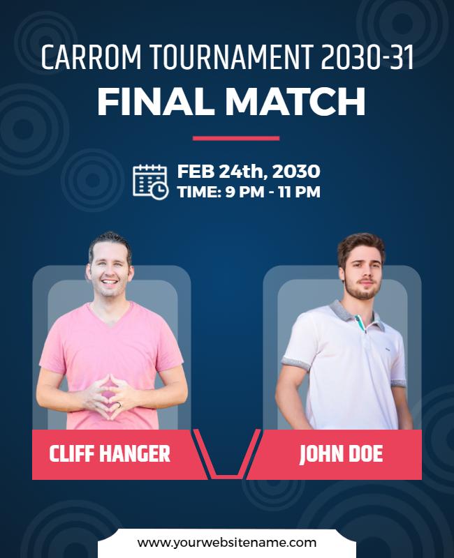 Carrom Tournament Final Match Flyer Template