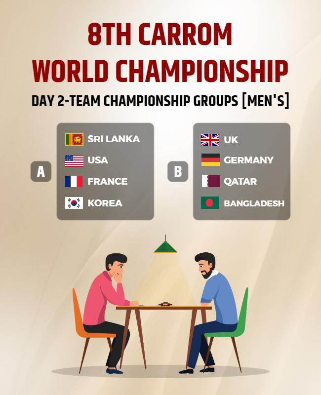 Carrom World Championship Event Flyer Template