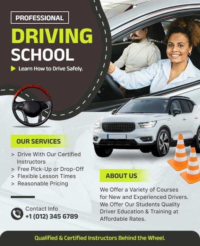 Certified Driving School Training Flyer Template