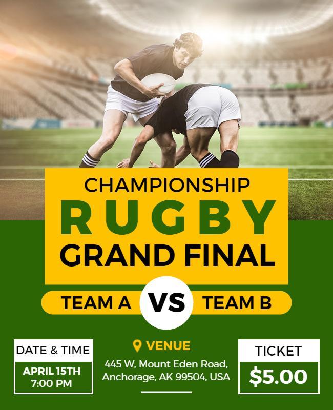 Championship Rugby Grand Final Event Flyer Template