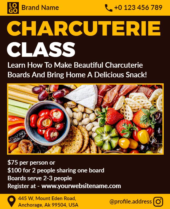 Charcuterie Board Making Class Flyer Template