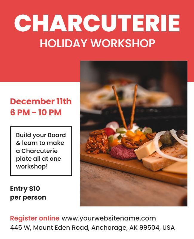 Charcuterie Holiday Workshop Event Flyer Template