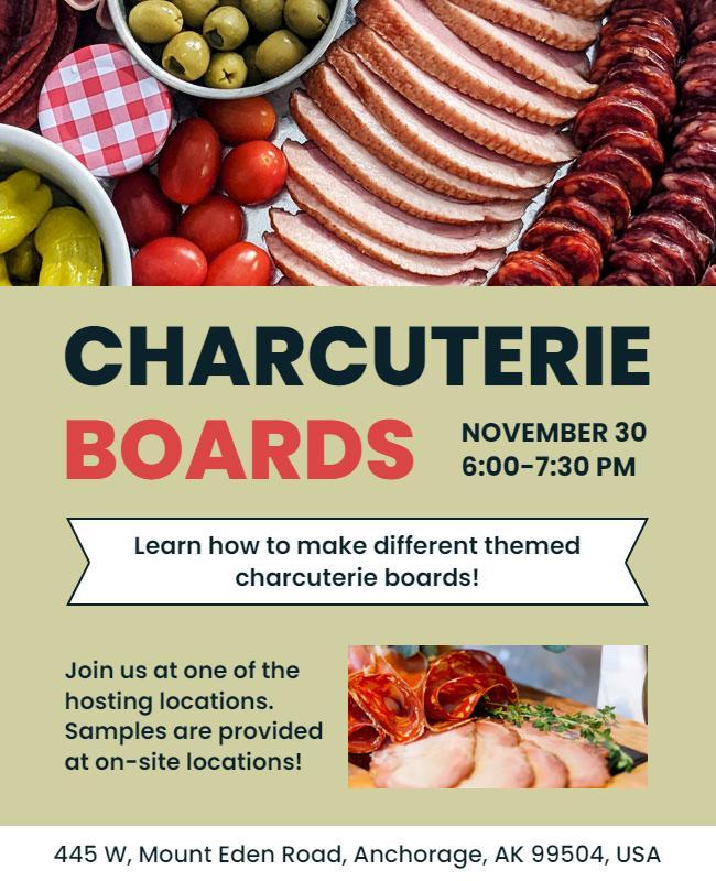 Charcuterie Tasting and Workshop Event Flyer Template