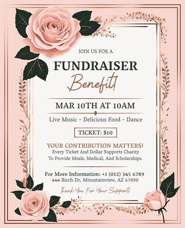 Charity Fundraiser Benefit Event Flyer Template