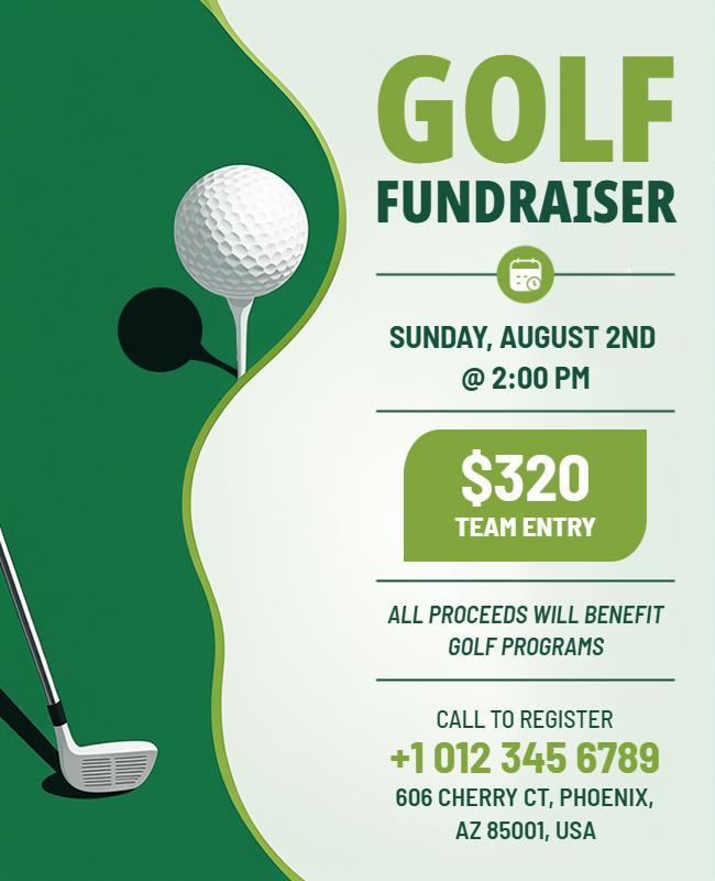 Charity Golf Fundraiser Event Flyer Template