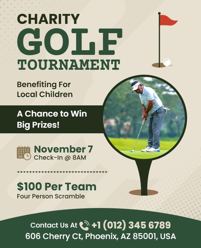 Charity Golf Tournament Event Flyer Template