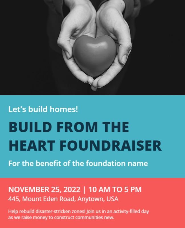 Charity Home Building Fundraiser Flyer Template