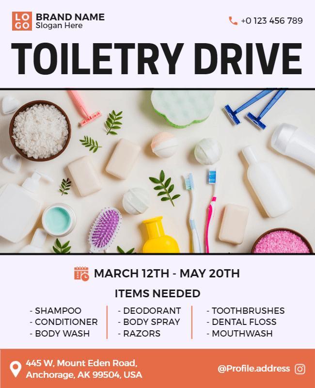 Charity Toiletry Drive Donation Flyer Template