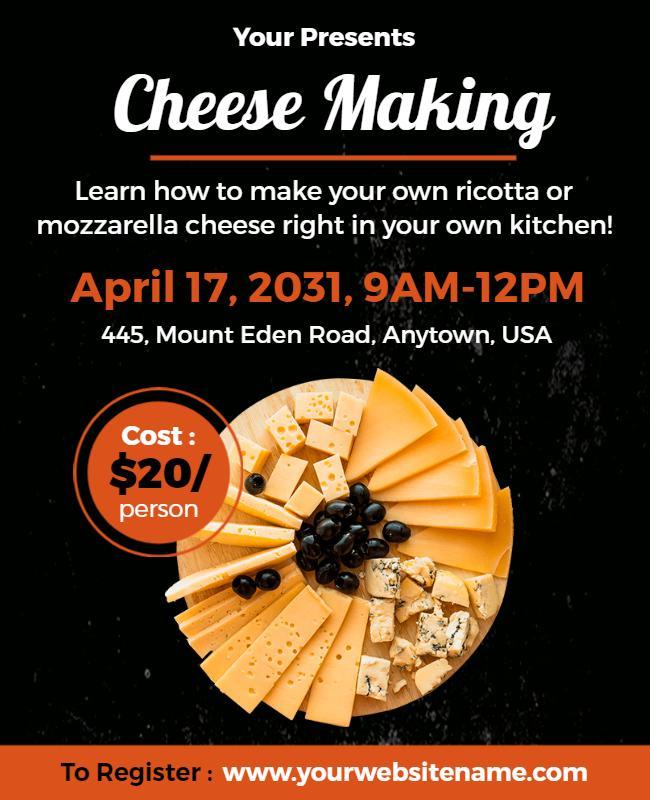 Cheese Making Workshop Event Flyer Template