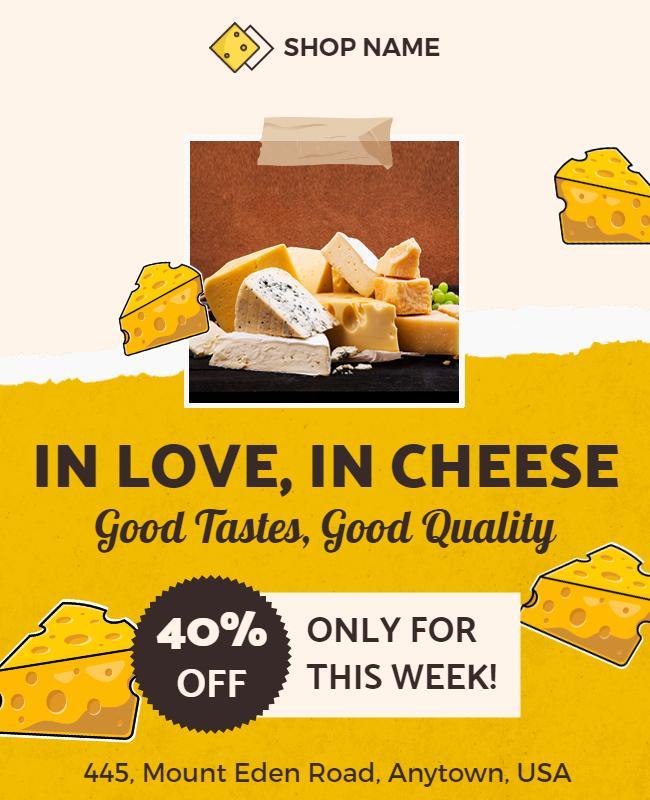 Cheese Shop Promotional Discount Flyer Template