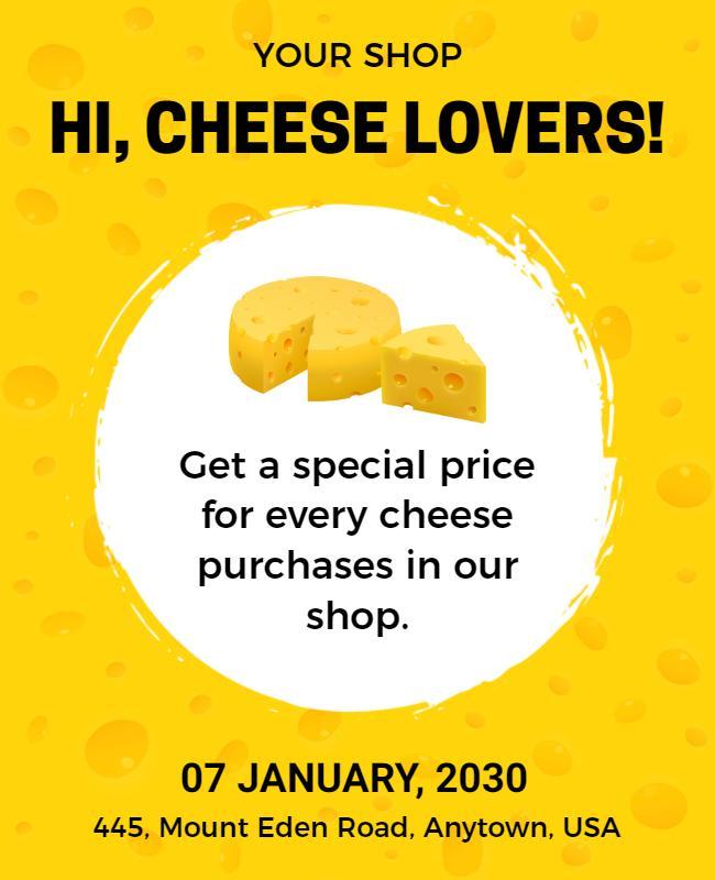 Cheese Shop Special Promotion Flyer Template