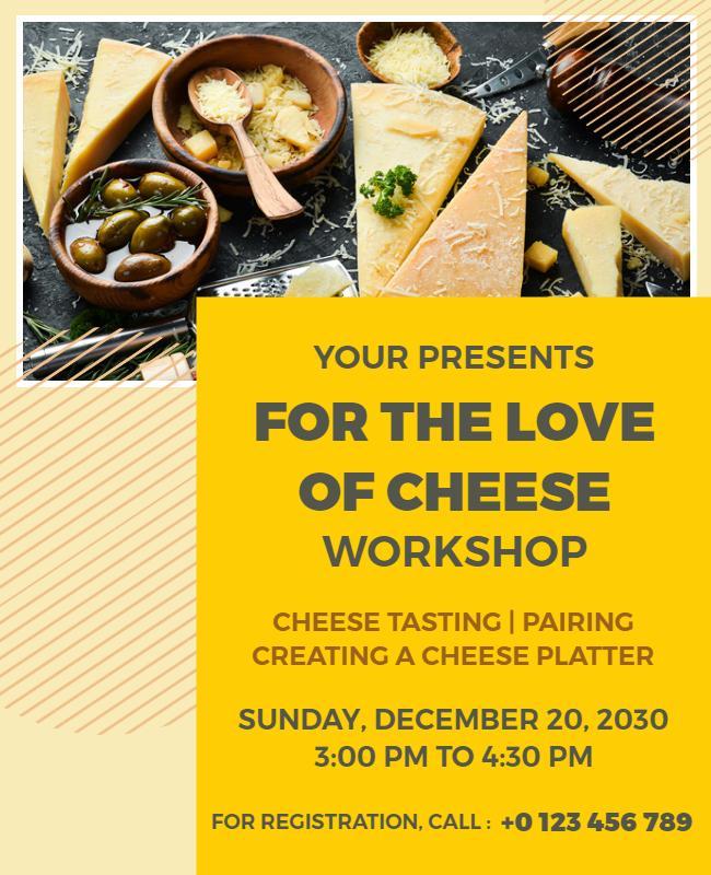 Cheese Tasting and Pairing Workshop Flyer Template