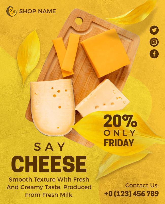 Cheese Tasting Event Promotional Flyer Template