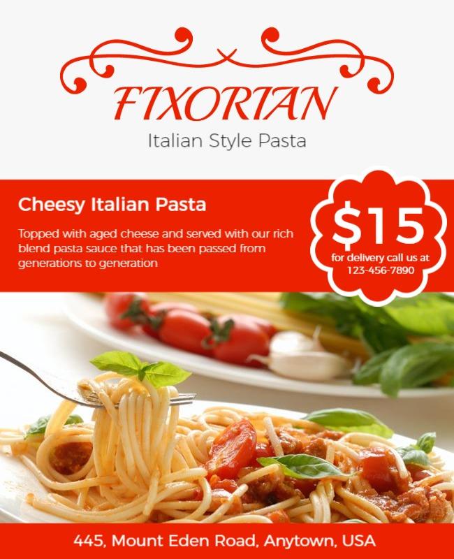 Cheesy Italian Pasta Promotion Flyer Template