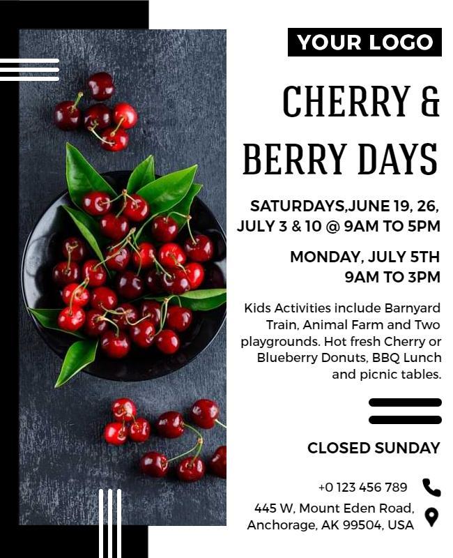 Cherry and Berry Festival Event Flyer Template