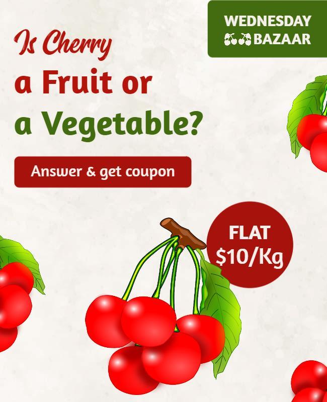 Cherry Pricing and Quiz Promotion Flyer Template