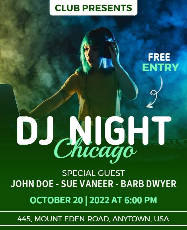 Chicago Dj Night Event Flyer Template