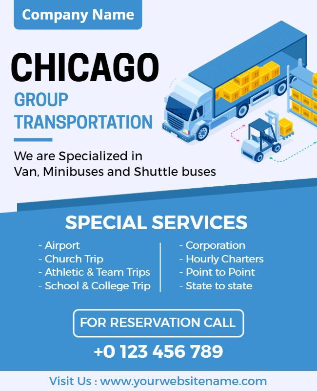 Chicago Group Transportation Services Flyer Template