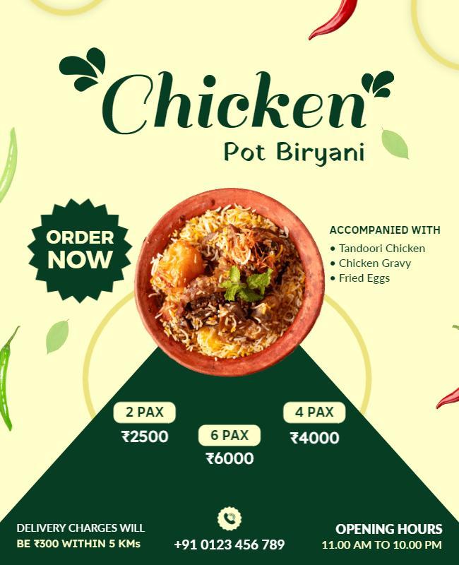 Chicken Biryani Special Offer Flyer Template