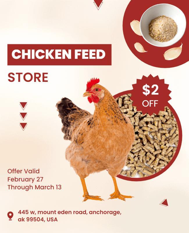 Chicken Feed Store Discount Flyer Template