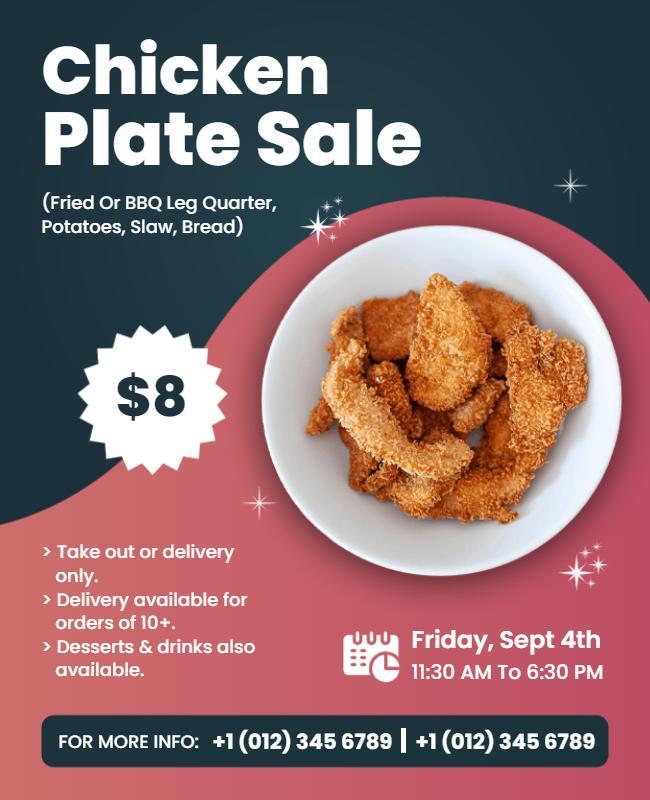 Chicken Plate Sale Event Flyer Template