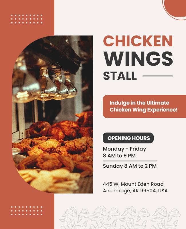 Chicken Wings Food Stall Flyer Template