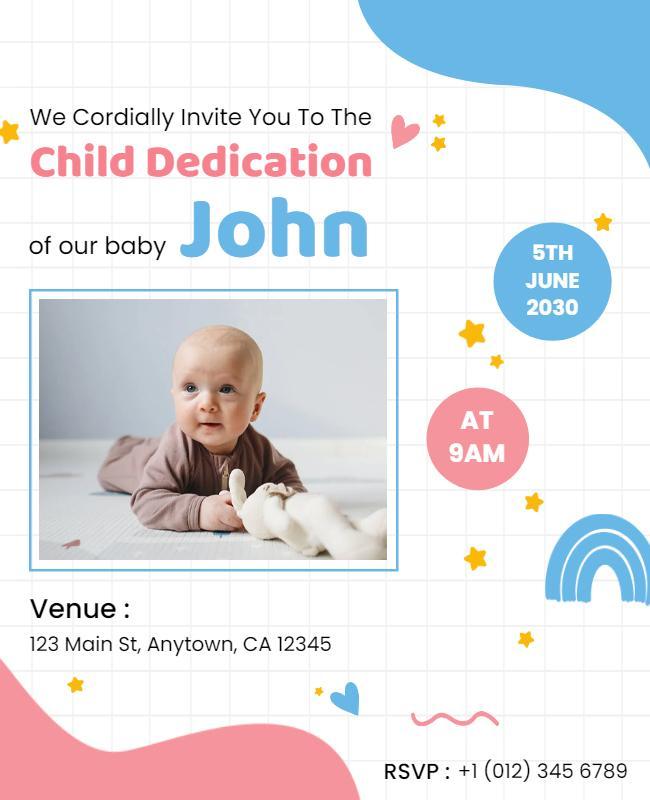 Child Dedication Celebration Invitation Flyer Template