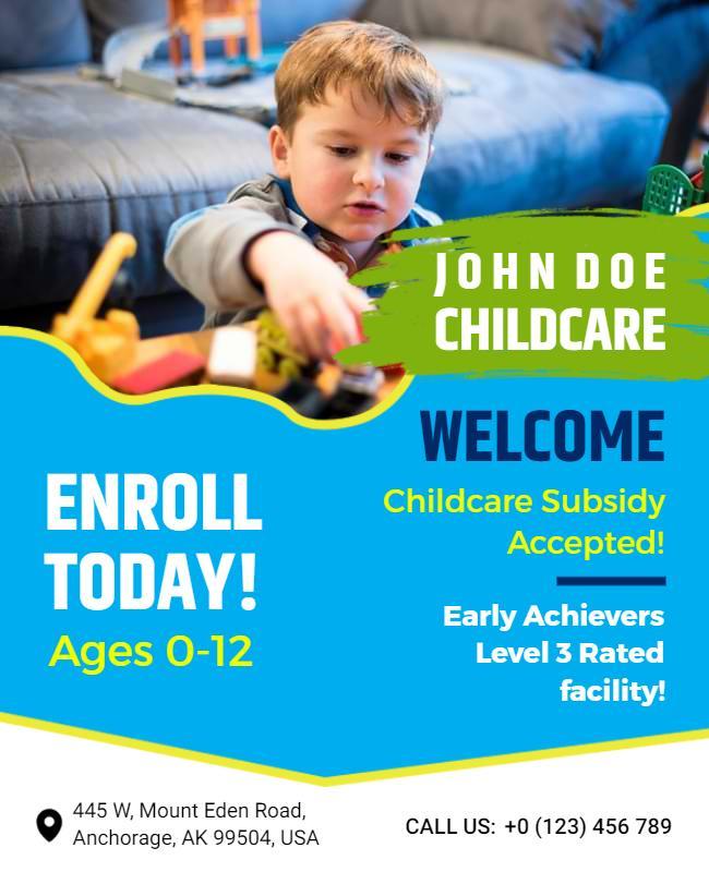 Childcare Enrollment Promotion Flyer Template