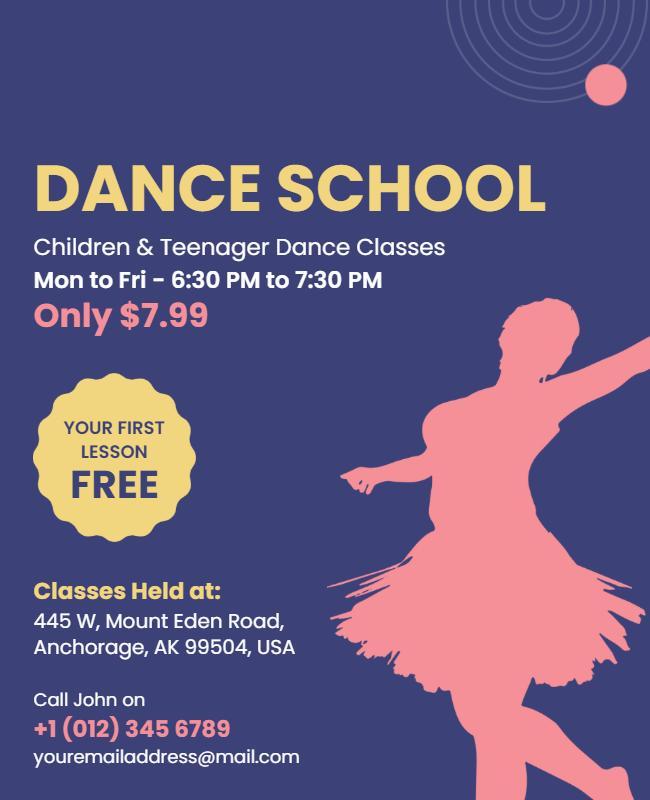 Children and Teenager Dance Classes Flyer Template