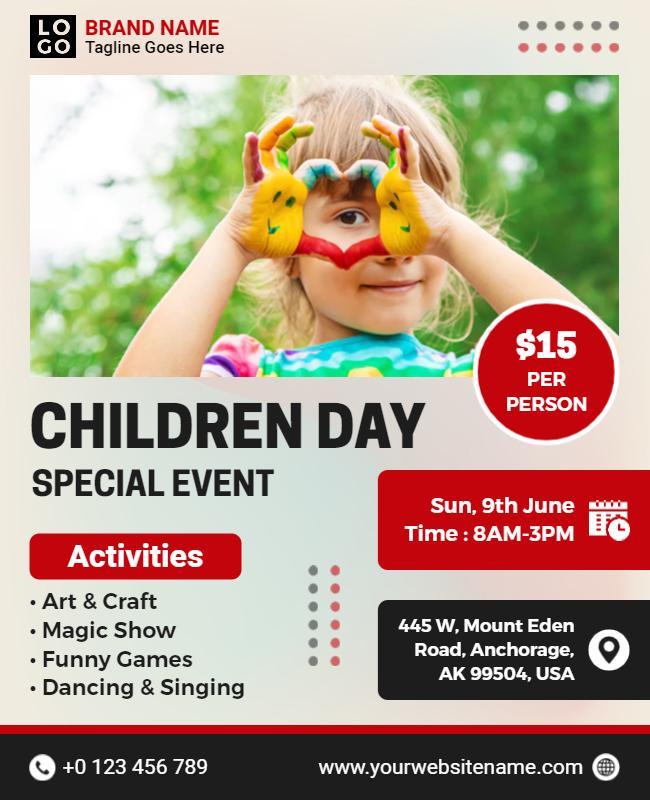 Children Day Special Event Activities Flyer Template