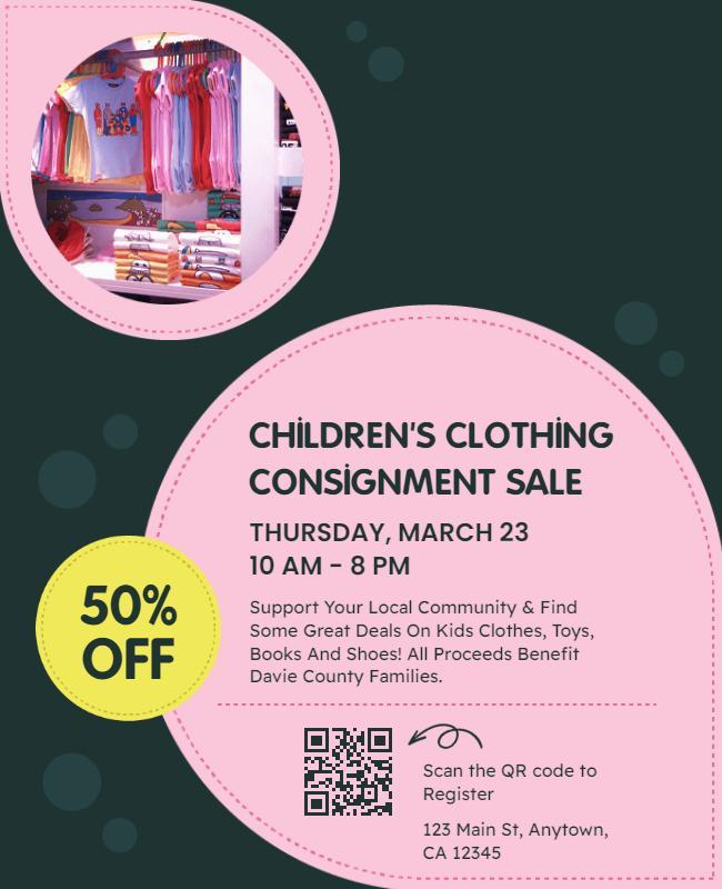 Childrens Clothing Consignment Sale Flyer Template