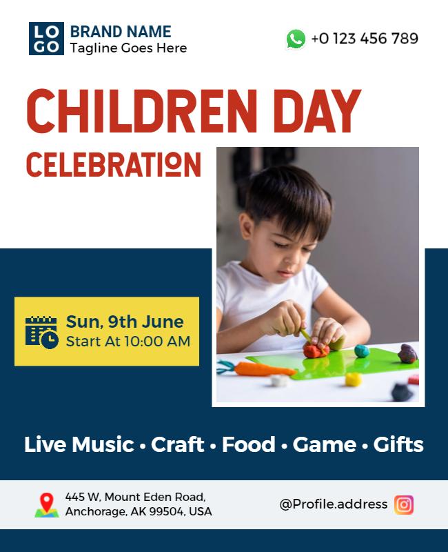 Childrens Day Celebration Event Flyer Template