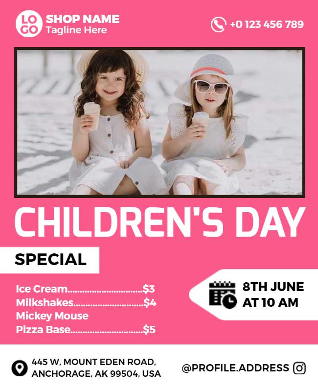 Childrens Day Celebration Event Flyer Template