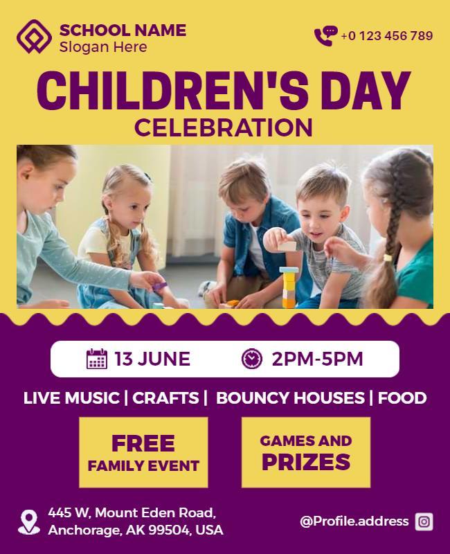 Childrens Day Celebration Event Flyer Template